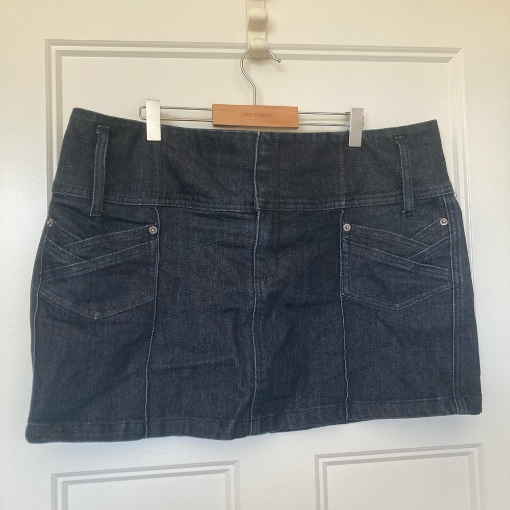 Le Chateau Dark Blue Denim Mini Skirt
